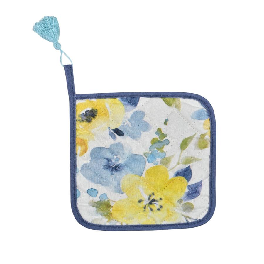 Tomador De Ollas Matiz 20 x 20 Cm Floral Amarillo