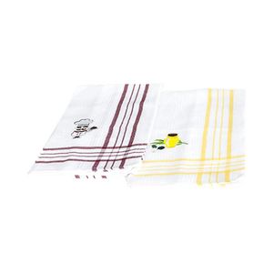 Set 2 Paños De Cocina  Doral Bordados Coleccionables