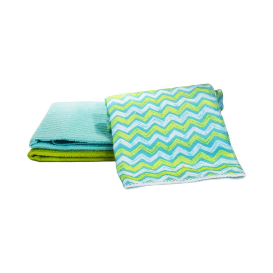 Set Paños Cocina Doral 2 Lisos + 1  Estampado Coleccionable