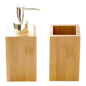 Set Dispensador Decoexpress Y Vaso Bamboo