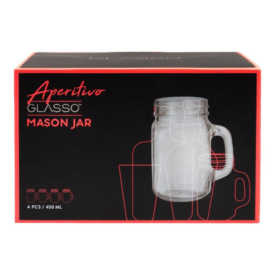 Set 4 Vasos Glasso Mojito Mason