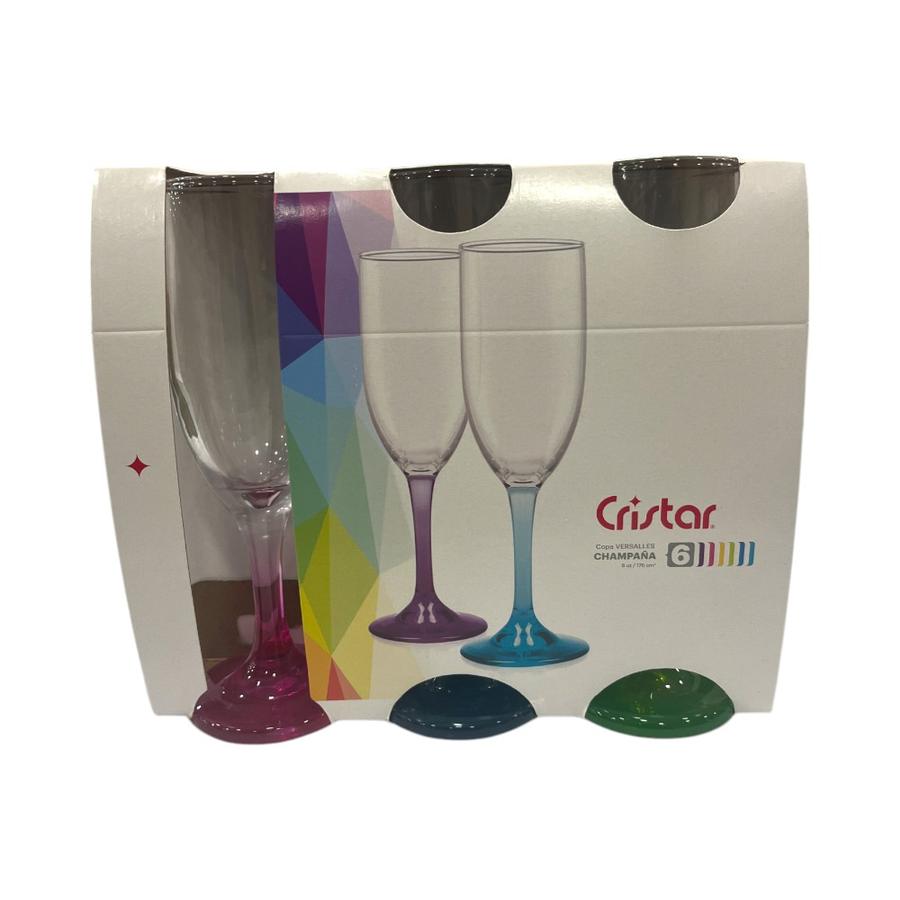 Display 6 Copas Tipo Flauta 176 CC Multicolor