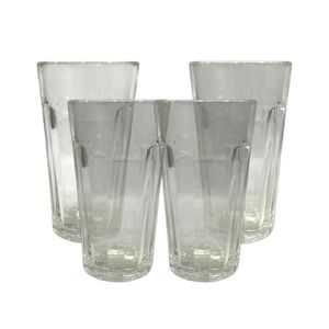 Set 4 Tazas Para Café Helado 350 Ml Vidrio Transparente