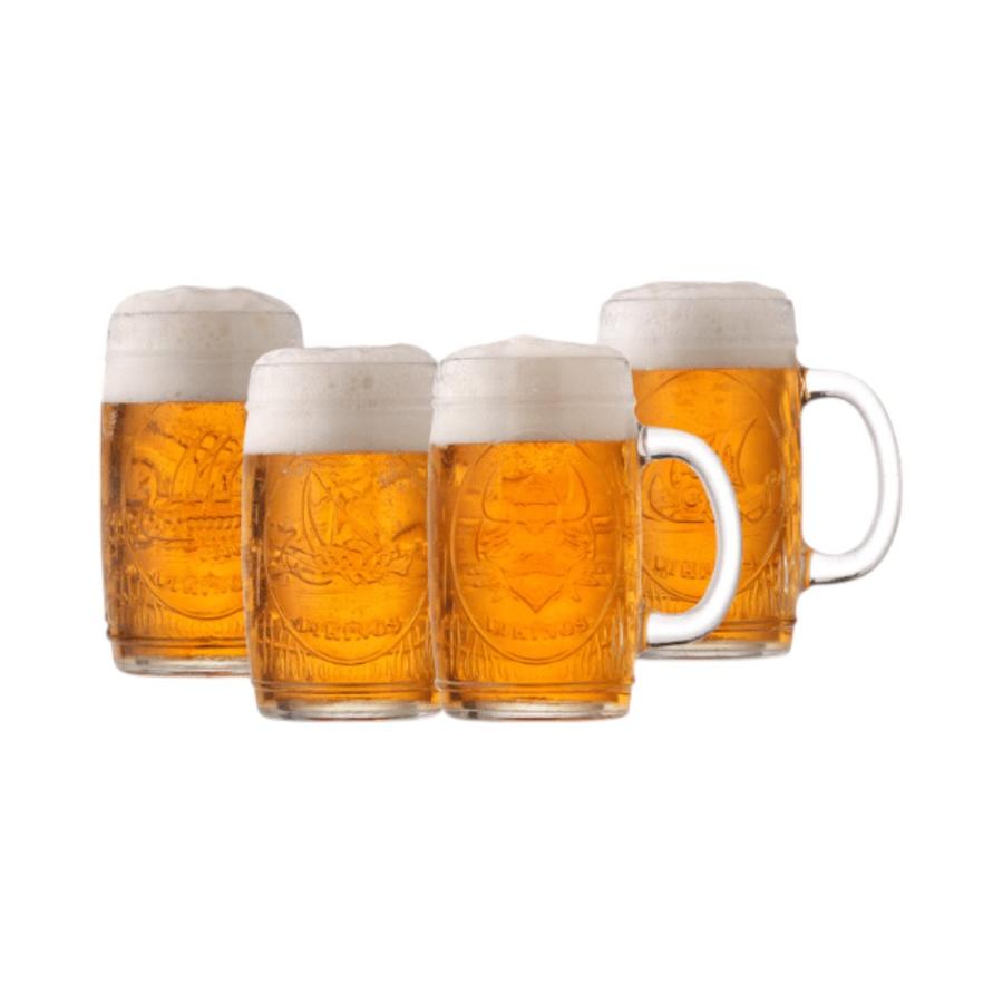 Set 4 Vasos Cerveceros Cristar Vikings 480cc Transparente