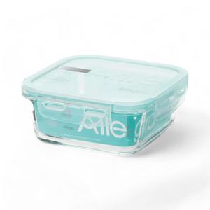 Contenedor Hermetico Allegra Vidrio Cuadrado 380 Ml