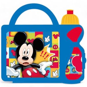 Set Portasandwich Mickey Mouse Con Botella Azul
