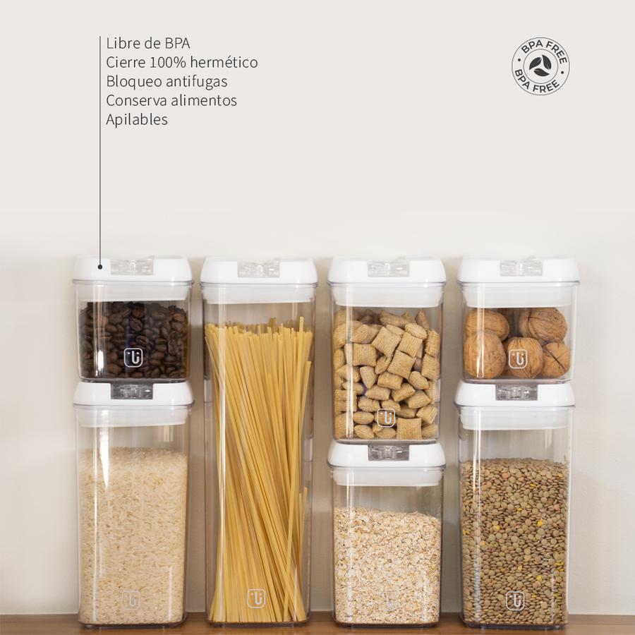 Set De 7 Contenedores Plastico Blanco