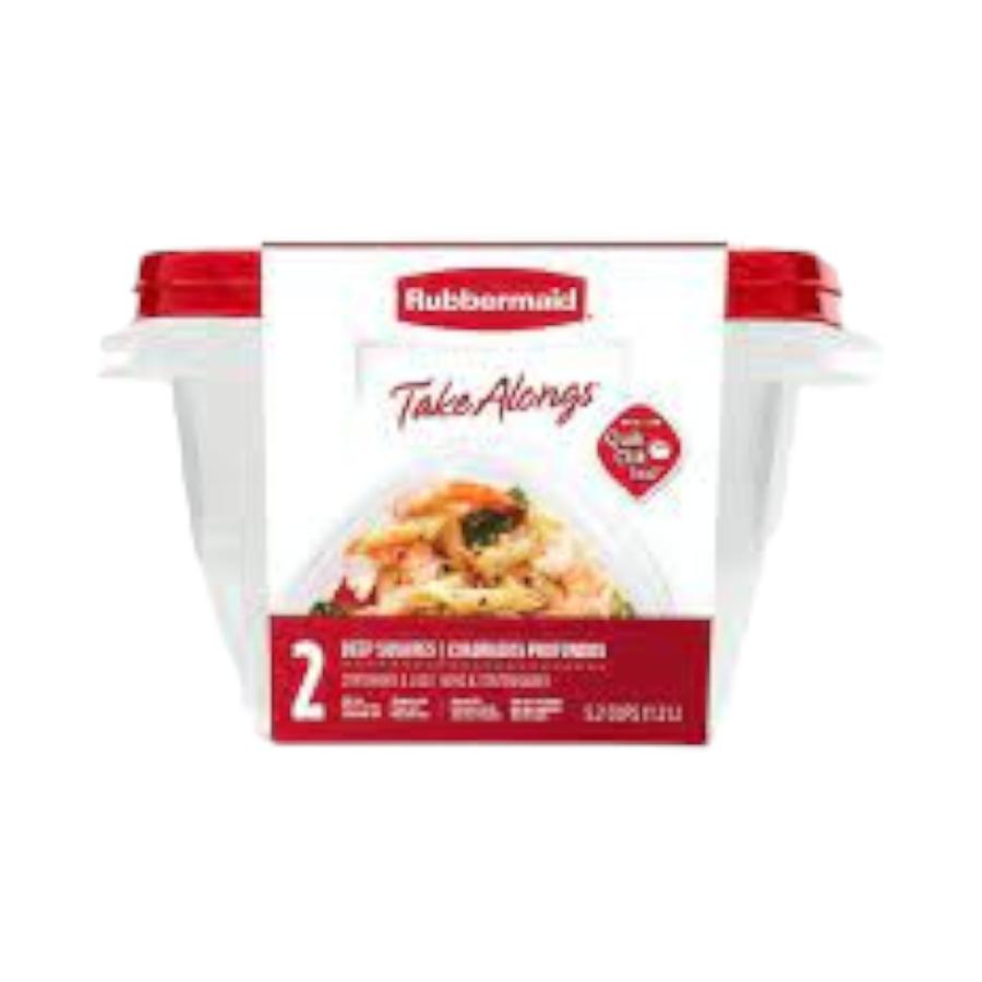 Pack X2 Takealongs Rubbermaid 1,2Lt Cuadrado