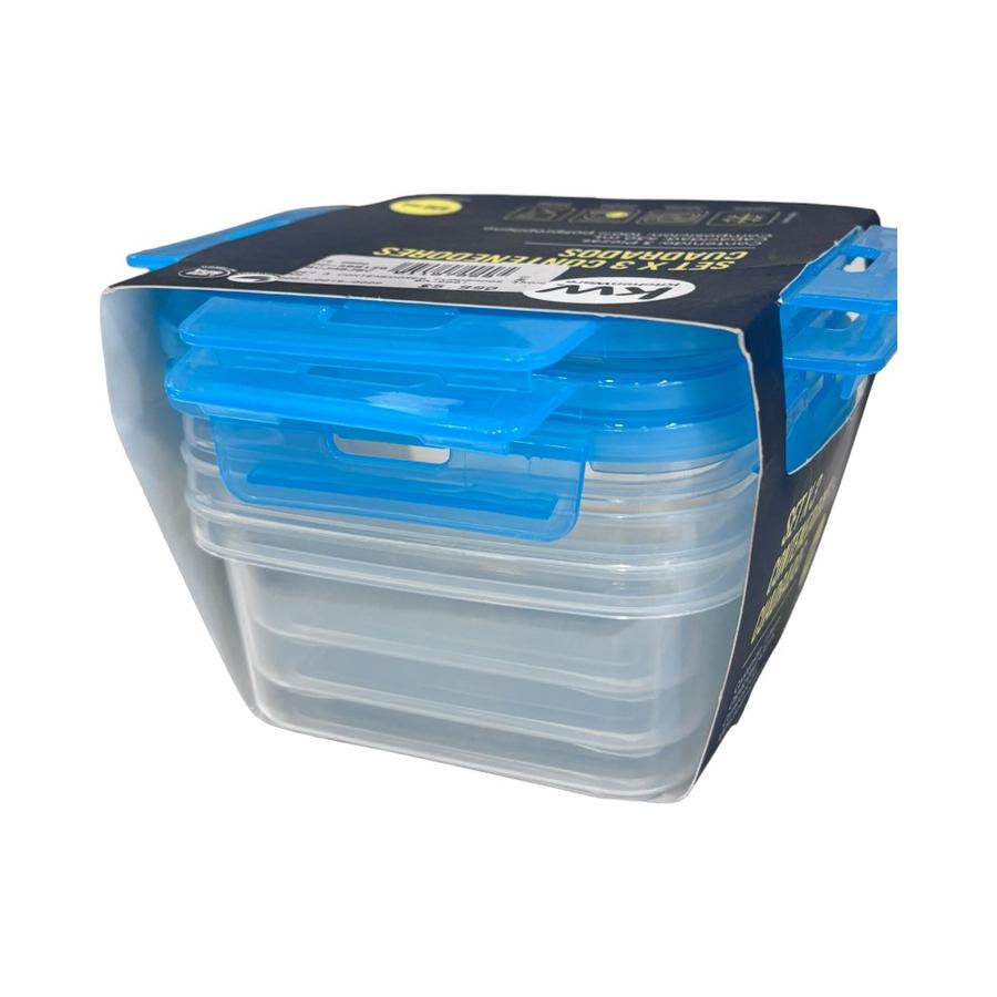 Set 3 Contenedores Cuadrados 430Ml kw
