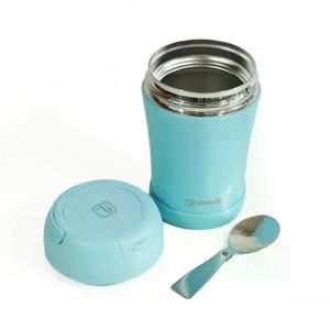 Termo Comida 400Ml Azul Cuchara Acero Inox Simplit