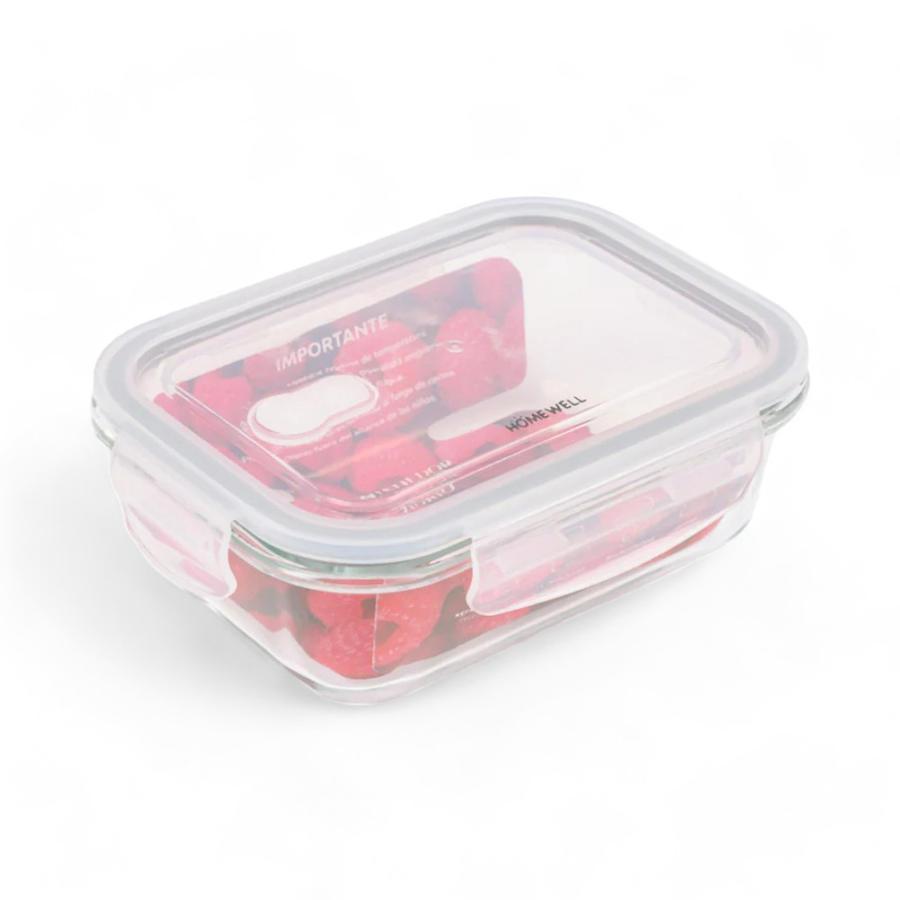 Contenedor Hermetico Home Well Rectangular Vidrio 680 Ml