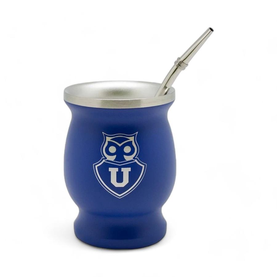 Mate Universidad de Chile Clásico Con Bombilla 200 Ml Azul