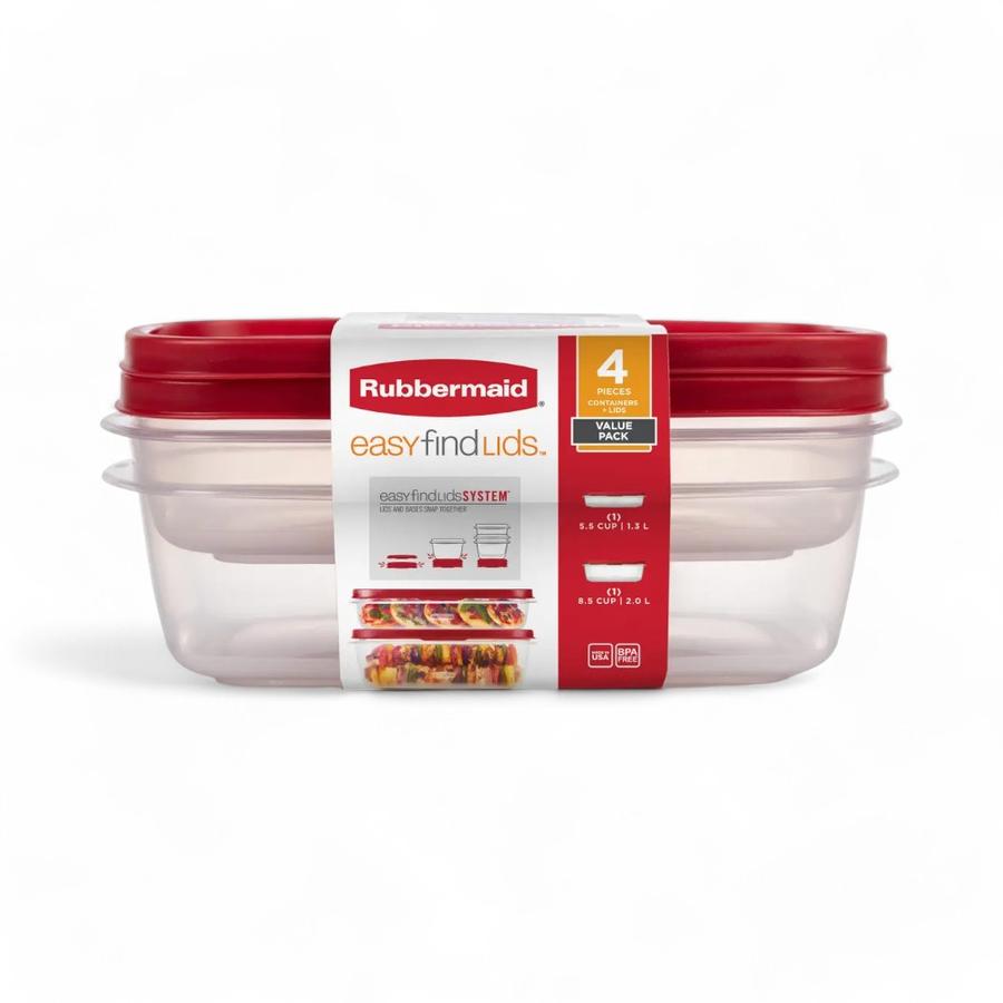 Pack 2 Contenedores Herméticos Rubbermaid 1.3L + 2L