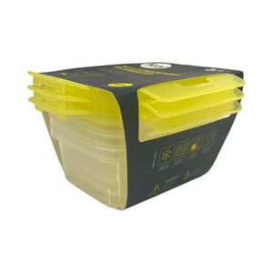 Set 3 Contenedores Hermeticos Rectangulares 360 Ml