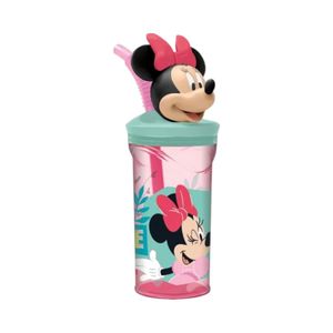 Vaso Infantil Minnie Figura 3D Rosado 360 ML