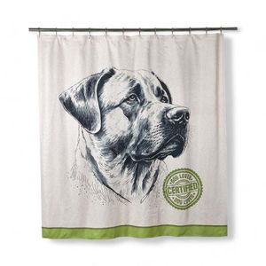 Cortina De Baño Matiz Dog Lover 180x180 Cm Blanco/Verde