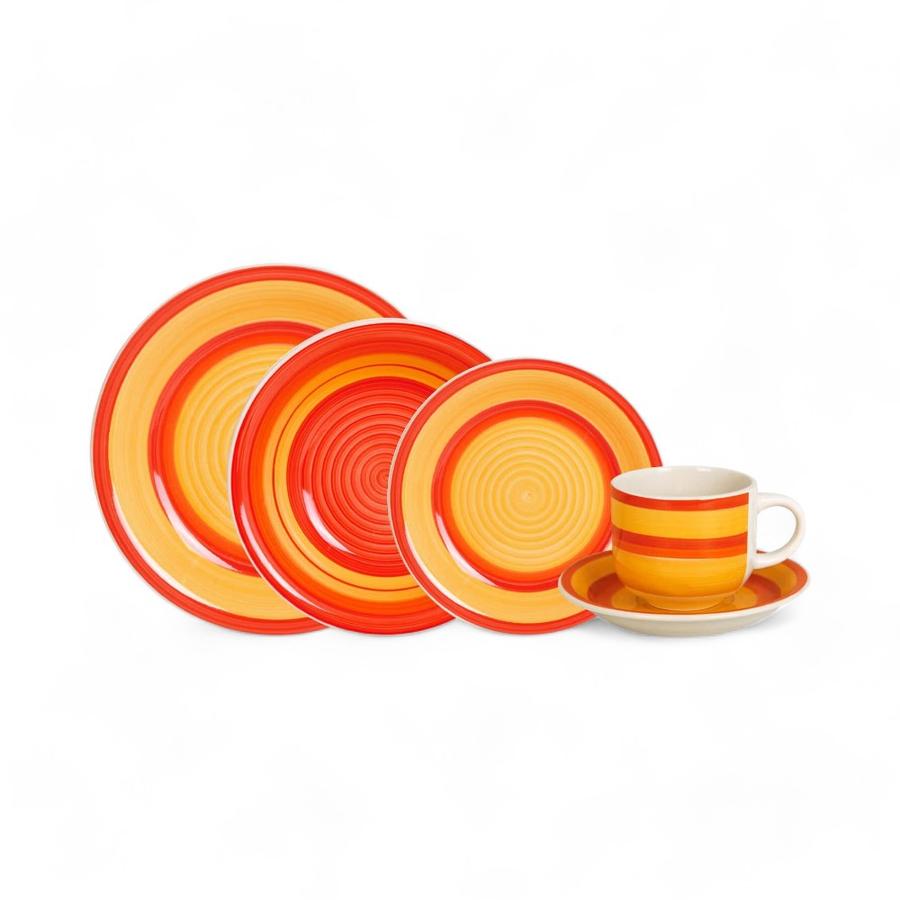 Juego De Vajilla Hallen Sevilla 30 Piezas Naranjo