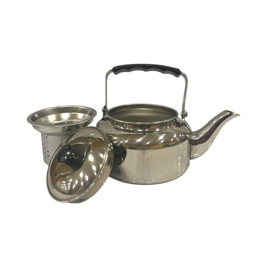 Tetera Acero Inoxidable Con Filtro 900 Ml Plateado