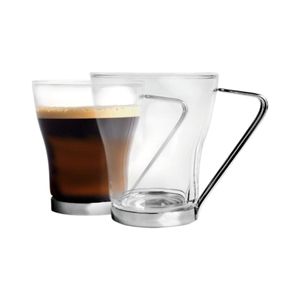 Set 4 Pzs Tazas Cappuccino 200cc Asa Metálica Templada