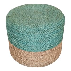Pouf Yute Redondo 40x40 Cm Anapurna Turquesa/Beige