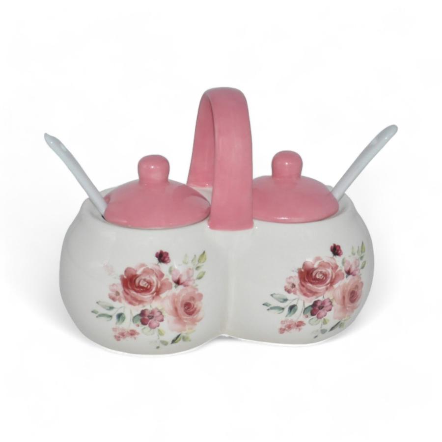 Juego Matero Ceramica Azúcar Hierba Aleppo Rosado