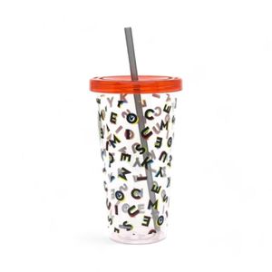 Vaso Mickey Mouse Con Bombilla 680 Ml Transparente