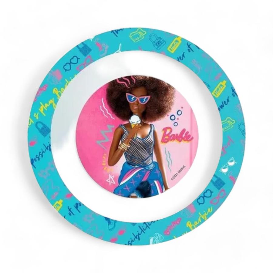 Bowl Infantil Barbie Apto Para Microondas Rosado