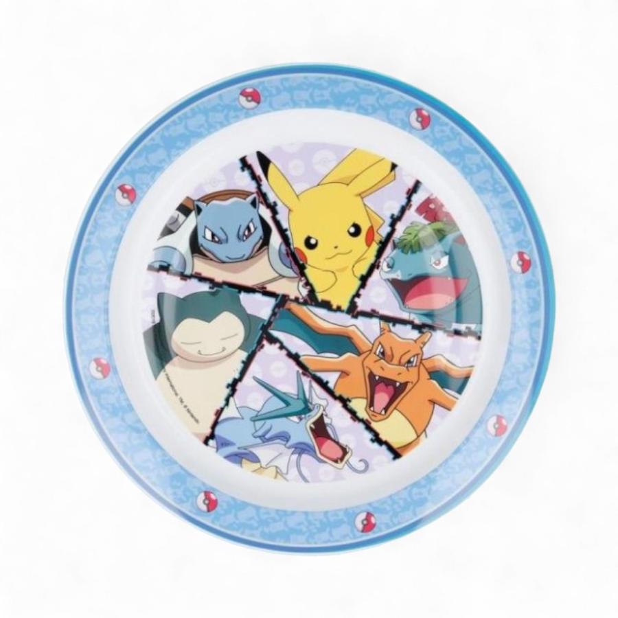 Plato Infantil Pokémon Apto Para Microondas Celeste