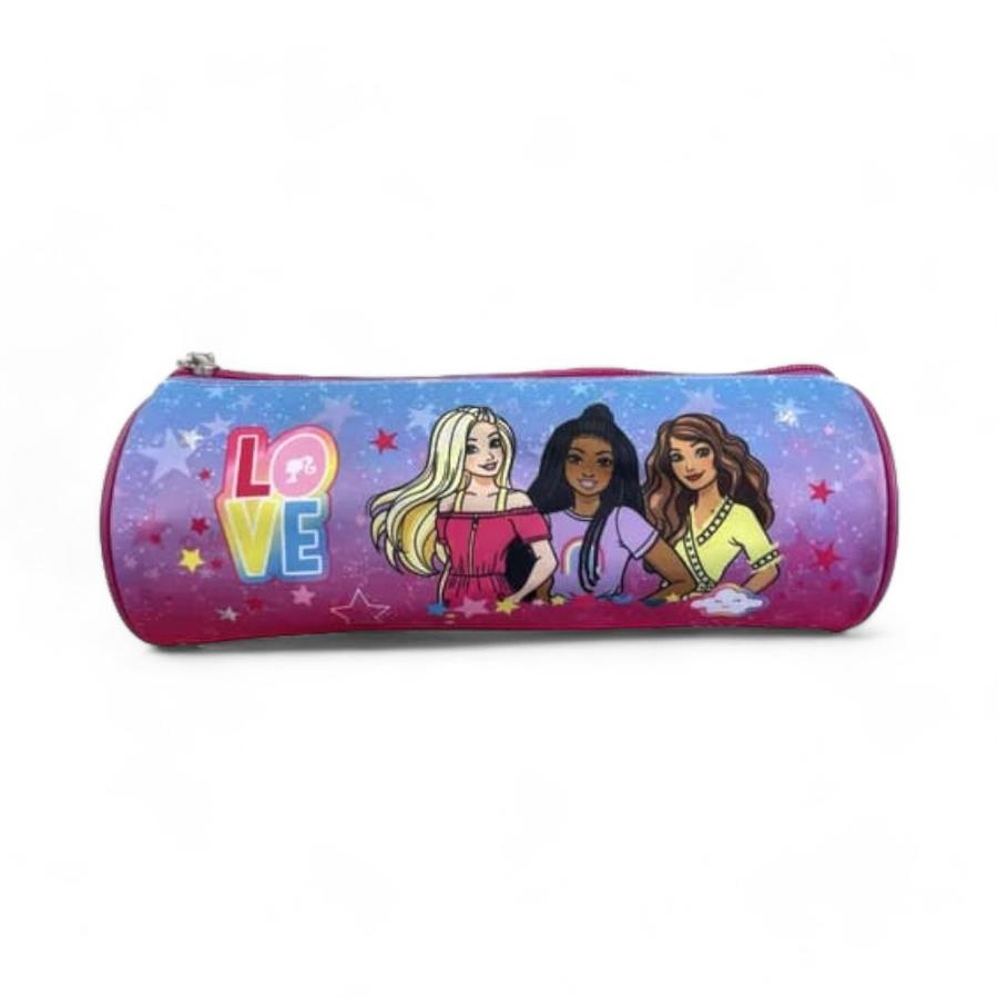 Estuche Infantil Barbie Cilindro Rosado