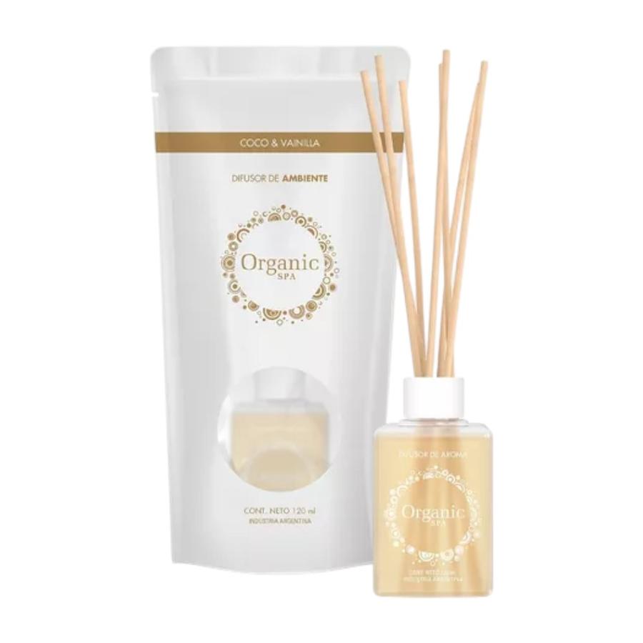 Difusor Ambiental 120 Ml Organic Spa Coco Vainilla