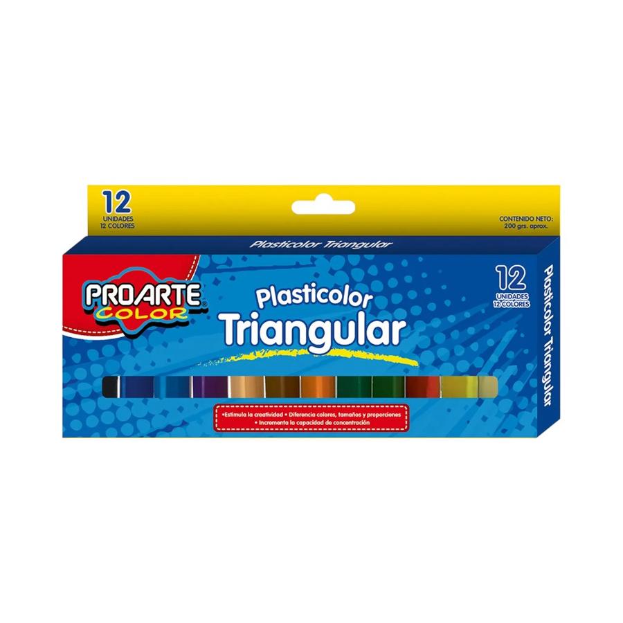 Plasticina Proarte Plasticolor Triangular 12 Colores