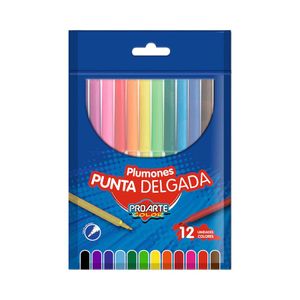 Plumones Proarte Punta Delgada 12 Colores
