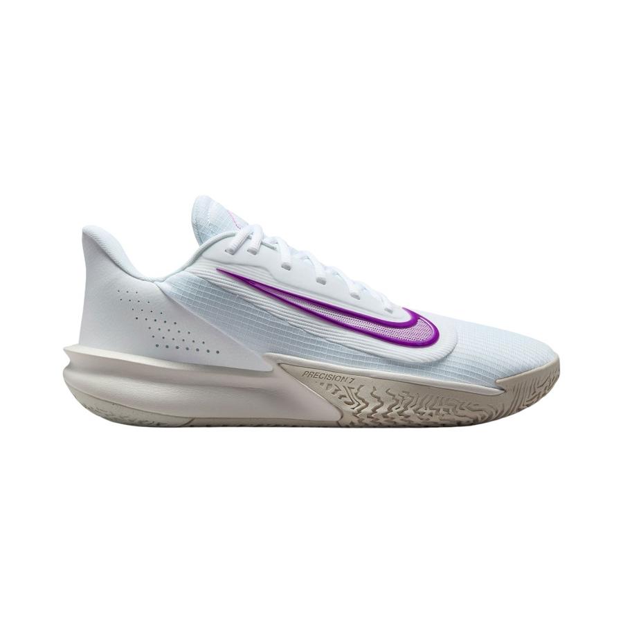 Zapatillas Basketball Hombre Nike PrecisionVII Blanco/Morado