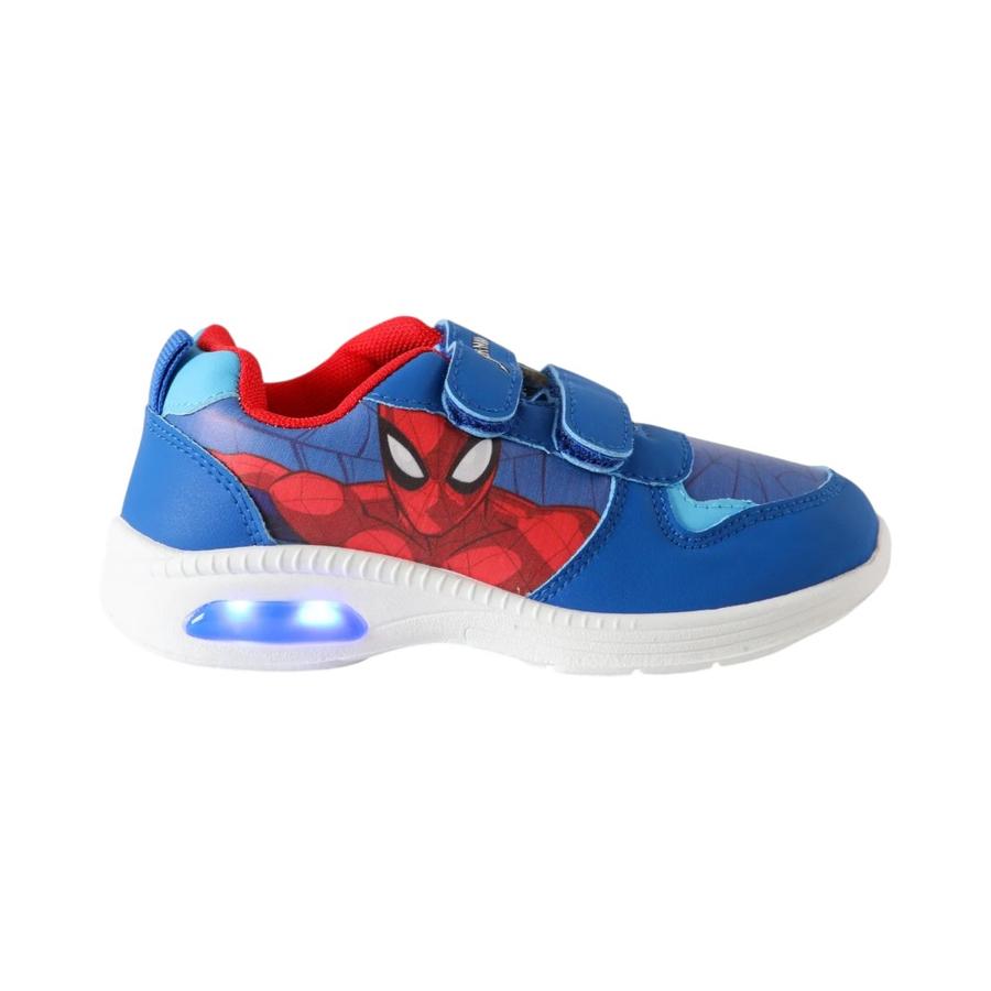 Zapatilla Infantil Luces Cuerpo Spiderman Marvel Azul
