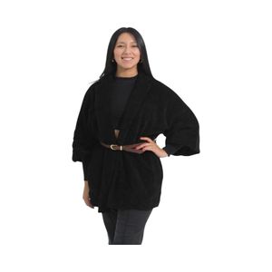 Abrigo Cinturón Distrito Italiano Negro