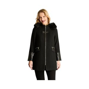 Abrigo Mujer Lorenzo Di Pontti PU en Mangas Negro