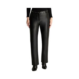 Pantalón Mujer Lorenzo Di Pontti PU Recto Tachas Negro