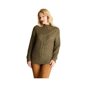 Sweater Mujer Curvi Cuello Tortuga Trenzado Verde