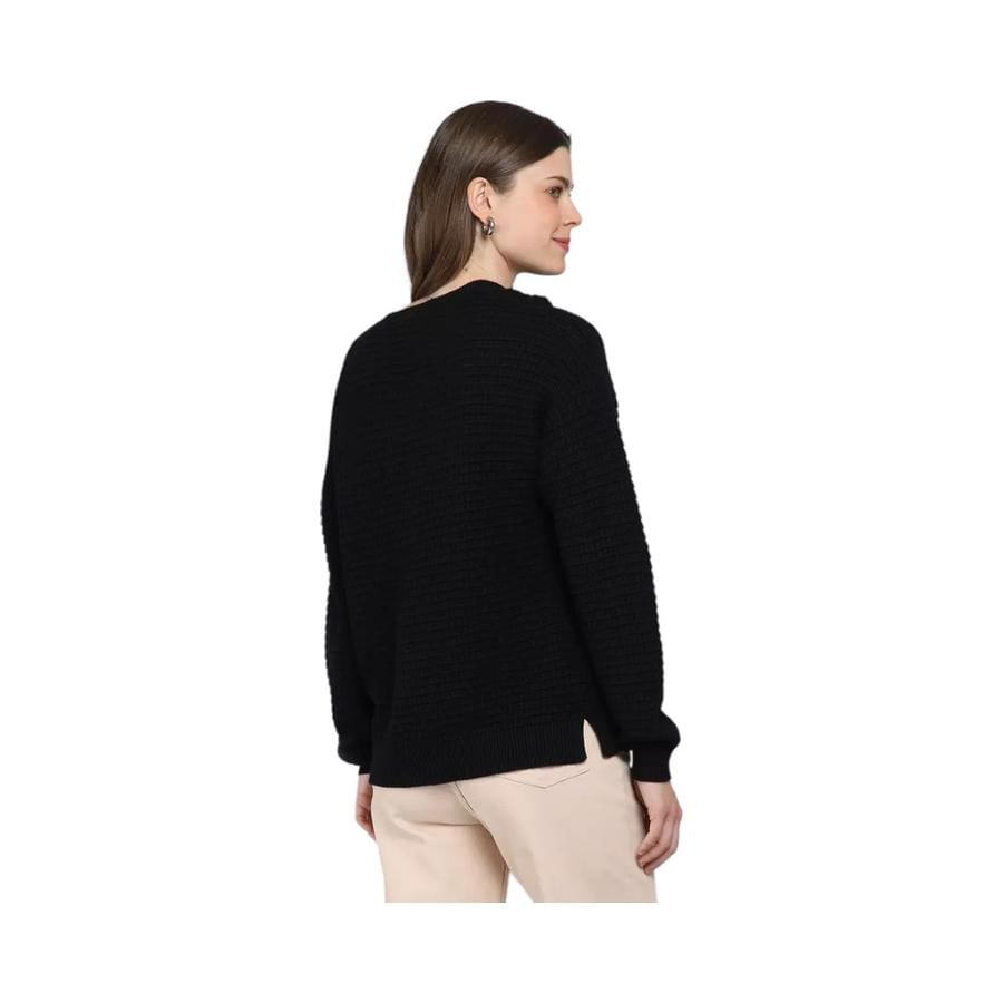 Sweater Mujer Esprit Texturado Cuello Redondo Negro