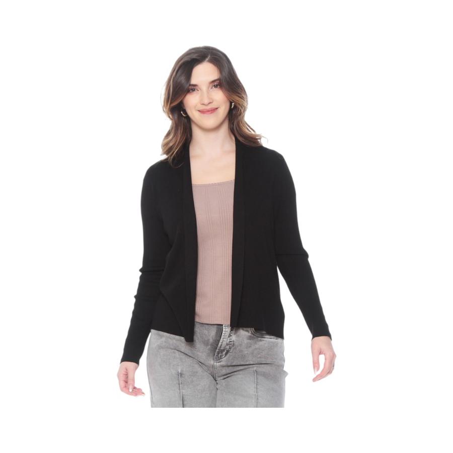 Chaleco Wados Mujer Manga Larga con Botones Negro