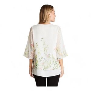 Blusa Estampado Floral Mujer Lorenzo Di Pontti Crudo