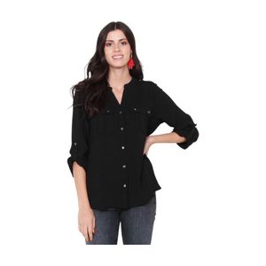 Blusa Manga Larga Mujer Wados con Cuello Negro