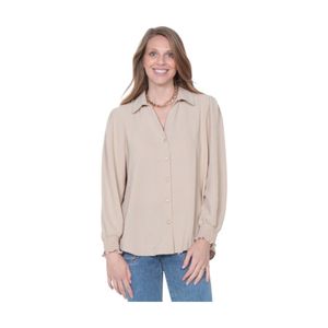 Blusa Manga Larga Mujer Wados Puño Elasticado Beige