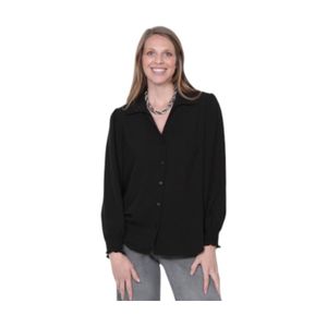 Blusa Manga Larga Mujer Wados Puño Elasticado Negro