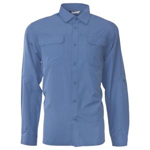 Camisa Manga Larga Con Bolsillo Tapeta Hombre Kannu Azul
