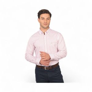 Camisa Hombre McGregor Wall Street Smart Cuadro Coral
