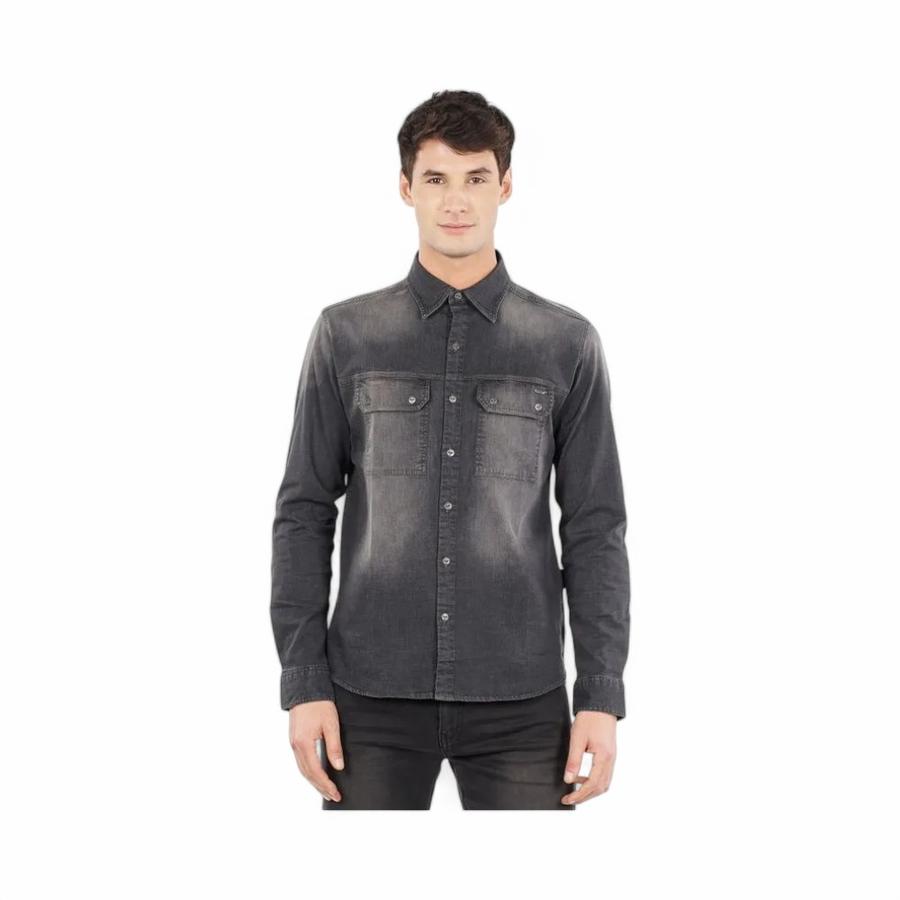 Camisa Hombre Ellus BM080812 Mezclilla Gris Oscuro