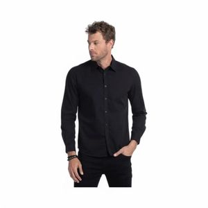 Camisa Hombre Ellus Manga Larga Garment Dye Negro