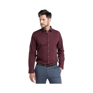 Camisa Hombre Potros Santillana Jacquard Vino