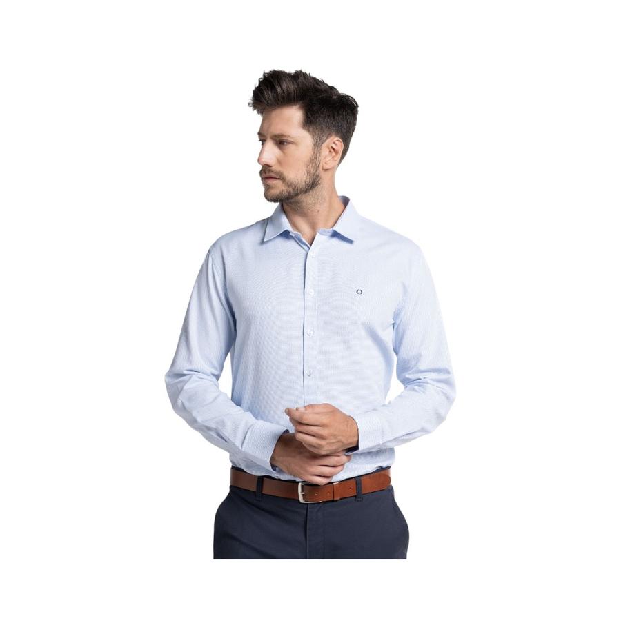 Camisa Potros Hombre Jacquard Galicia Celeste